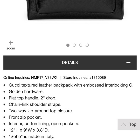 Brand new Gucci Soho leather backpack - Picture 8 of 8